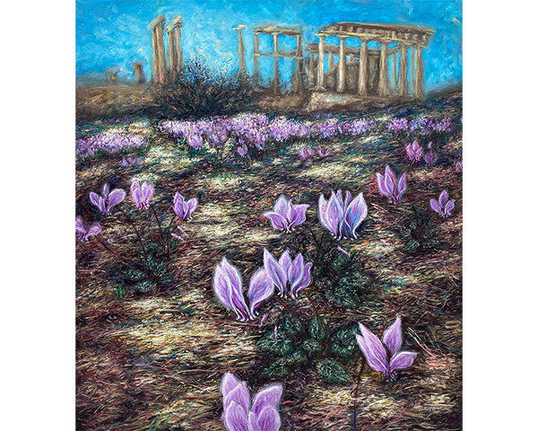 Art Print: Cyclamen Flowers at Afaia's Temple