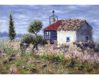 Art Print: Chapel on Top of the Mountain, Aegina