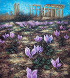 Canvas Print: Cyclamen Flowers at Afaia's Temple