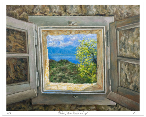 Limited Edition: Mulberry House Window in Corfu Print