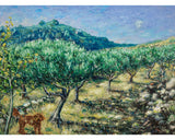 Art Print: Walking in the Olive Grove with Toby