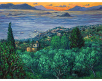 Art Print: Sunrise Overlooking Aegina Town