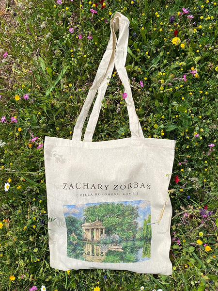 Tote Bag: Temple of Aesculapius in Villa Borghese Rome