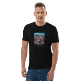 T-Shirt: Cyclamen Flowers at Afaia Temple Unisex Organic Cotton Dark