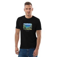T-Shirt: Olive Trees in Corfu Unisex Organic Cotton Dark