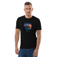 T-Shirt: Cape Sounio Temple of Poseidon Unisex Organic Cotton Dark