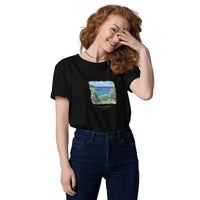 T-Shirt: Olive Trees in Corfu Unisex Organic Cotton Dark