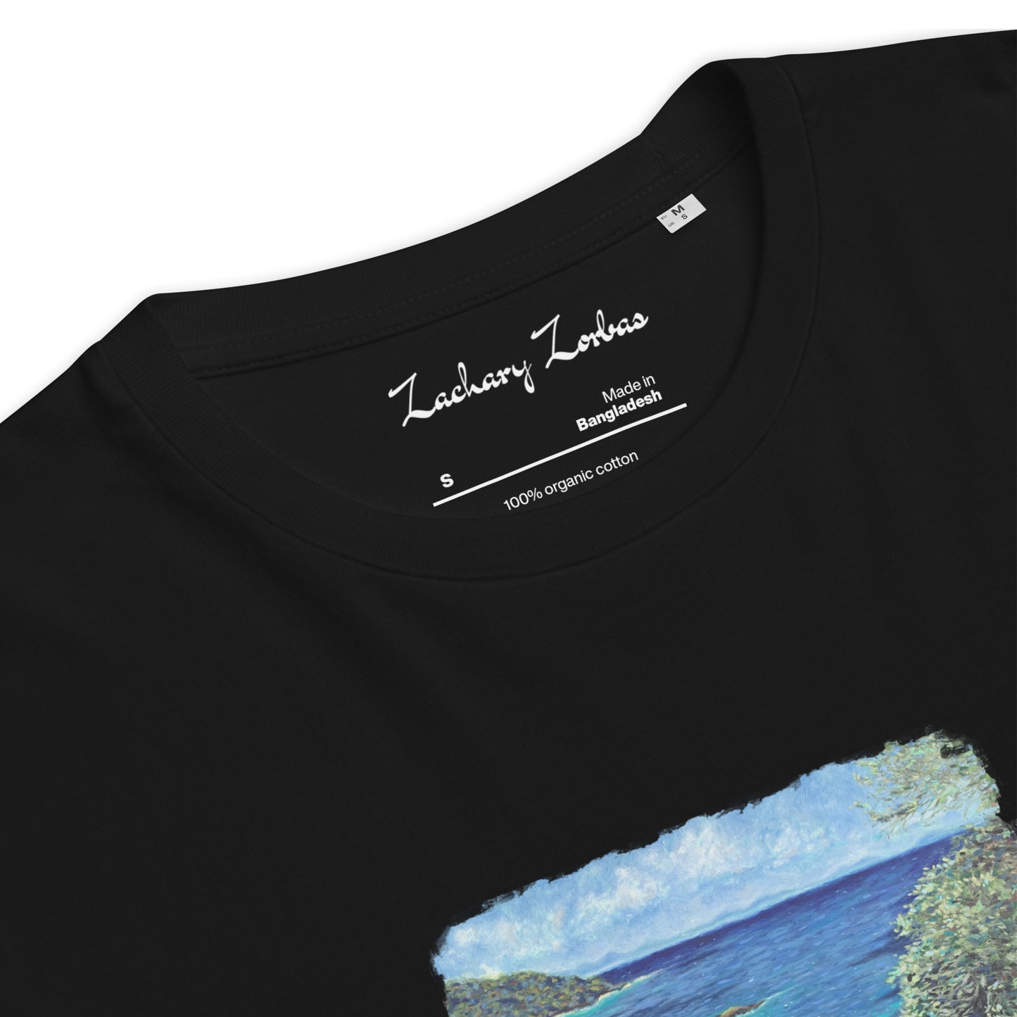 T-Shirt: Olive Trees in Corfu Unisex Organic Cotton Dark