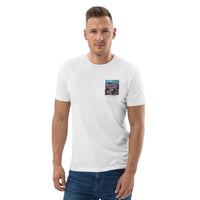 T-Shirt: Cyclamen Flowers at Temple of Afaia Unisex Organic Cotton Left