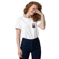 T-Shirt: Morning Snow on the Acropolis Unisex Organic Cotton Left