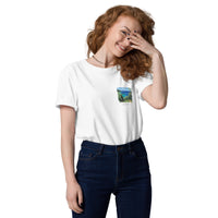 T-Shirt: Olive Trees in Corfu Unisex Organic Cotton Left