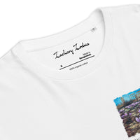 T-Shirt: Cyclamen Flowers at Temple of Afaia Unisex Organic Cotton Left